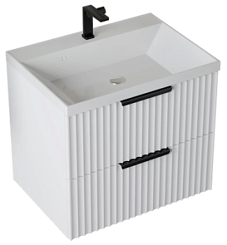 Тумба подвесная Vela Волна 70П под Classica (белый мат) черный хекси TU1188