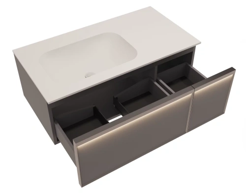 Тумба подвесная Vincea Elise VMC-4EL100MG-L серый матовый