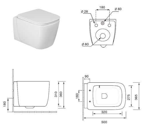 Комплект Oliveeka инсталляция OL-MQ-003 с унитазом OL-G1 и кнопкой OL-E12-BN
