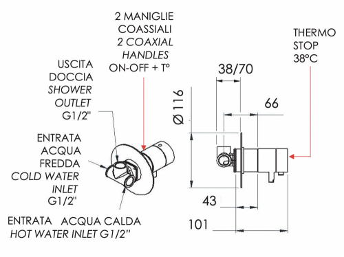 Смеситель для душа Remer Elegance NT30NO, черный матовый