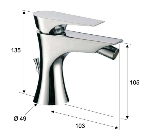 Смеситель для биде Daniel Diva DV60415