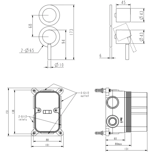 Смеситель для ванны Nemo Round NM-2357CR chrome