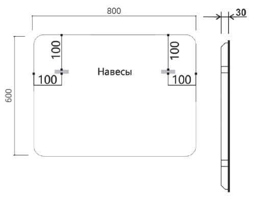 Зеркало Vincea LED 800x600 VLM-3VC800-2