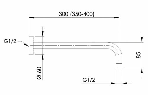 Кронштейн 30 см Remer 343L30DO, золото глянцевое
