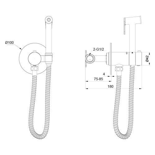 Гигиенический душ Oliveeka OL-829909-BN