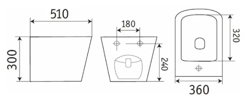 Биде подвесное CeramaLux 5370MHL