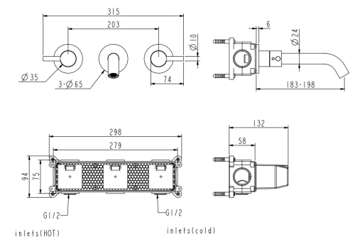 Смеситель для раковины Nemo Round NM-2316BG brush gold