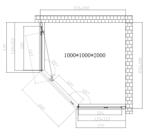 Душевой уголок Vincea Show VSP1-4SH100CLB