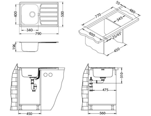 Мойка для кухни Alveus ZOOM 20 MAXIM SAT-90 790x500 1108173