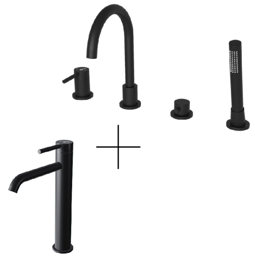 Душевая система для ванны со смесителем Oliveeka OL-669017+88239017-MB