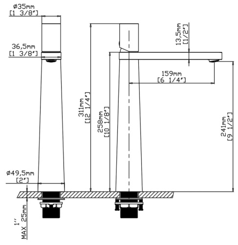 Смеситель для умывальника Gid Panther L066-CH-D