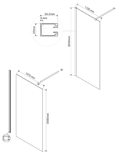Душевая стенка Vincea Walk-In VSW-1H110CGB