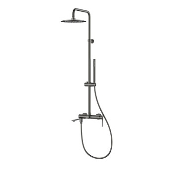 Душевая стойка Vincea Linea VSFS-4LN1GM с изливом, вороненая сталь