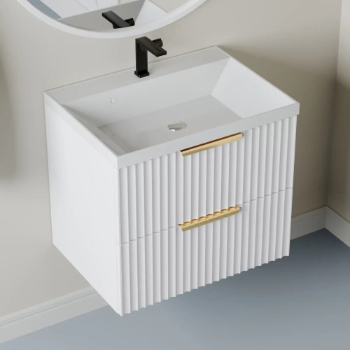 Тумба подвесная Vela Волна 70П под Classica (белый мат) золото хекси TU1190