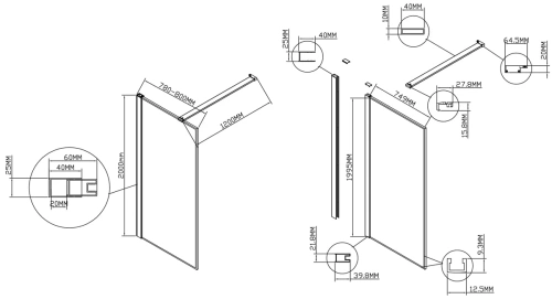 Душевая стенка Vincea Walk-In HS VSW-1HS800CLGM