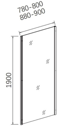 Душевая стенка CeramaLux CL80 Black