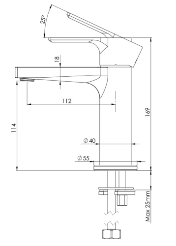 Смеситель для раковины Mariani Kali A14380KL12