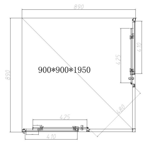 Душевой уголок Vincea Slim-N VSS-4SN900CLBN