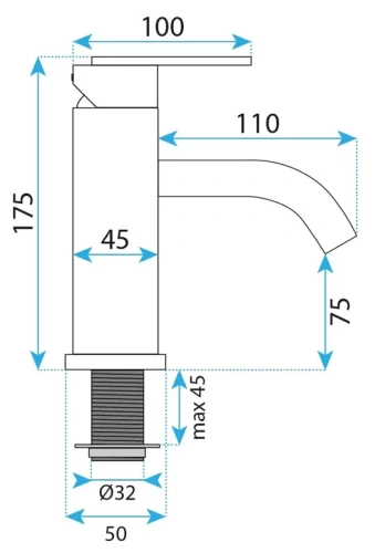 Смеситель для умывальника Rea Ontario nikiel matt B5506