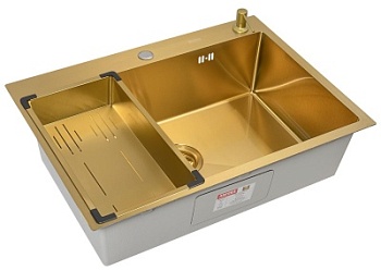 Комплект Arfeka Eco AR мойка 700*500, коландер G, дозатор gold