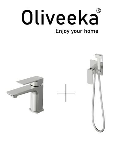 Гигиенический душ со смесителем Oliveeka OL-829003+139003-BN, никель матовый