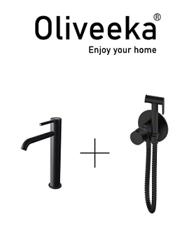 Гигиенический душ с термостатом со смесителем Oliveeka OL-829909+88239017-MB, черный матовый