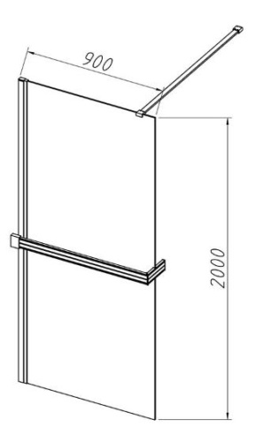 Душевая стенка Vincea Walk-In HR VSW-4HR900CLB