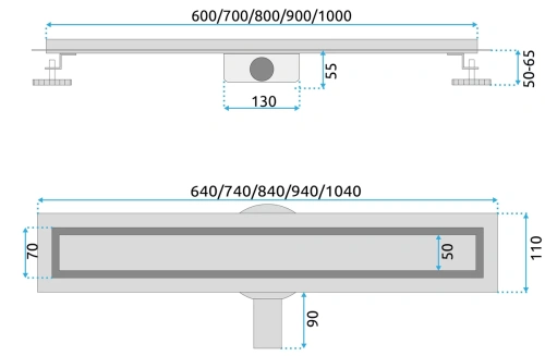 Душевой трап Rea Neox pro black matt 500 G2741