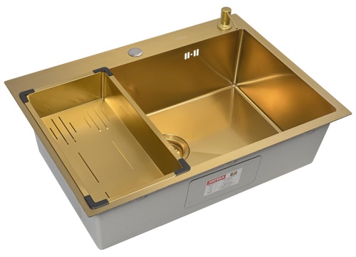 Комплект Arfeka Eco AR мойка 700*500, коландер G, дозатор gold decor