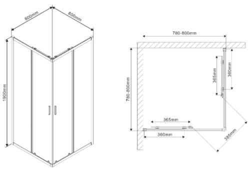 Душевой уголок Vincea Scala VSS-2SC800CL