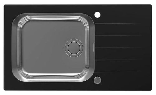 Мойка для кухни Alveus GLASSIX UP 40 RAL9005-90 (черный цвет) 860x500 1123645