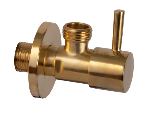 Запорный вентиль 1/2*1/2 Remer 128L1212BG, золото брашированное