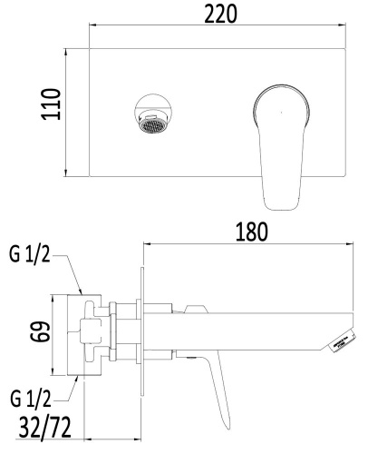 Смеситель для раковины Mariani Essenza B00565ES