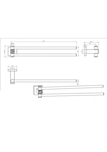 Полотенцедержатель двойной CeramaLux Venezia 88614-1