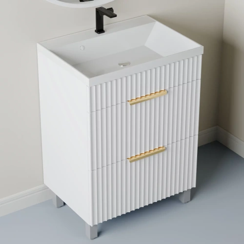 Тумба напольная Vela Волна 70Н под Classica (белый мат) золотой хекса TU9261