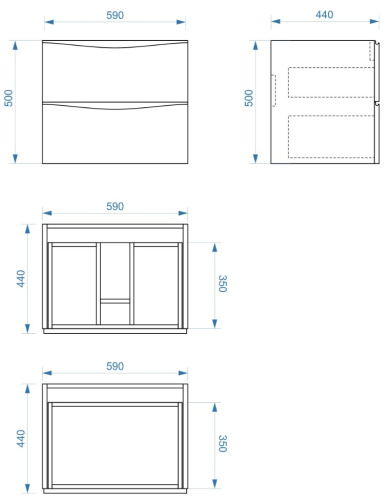 Тумба подвесная Vela Бриз 60П под Classica TU27046