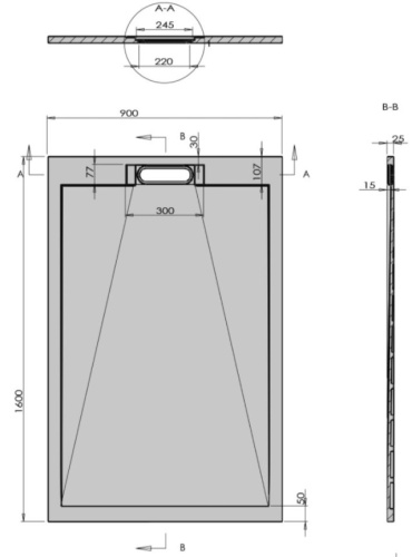 Душевой поддон Vincea VST-4SRL9016W