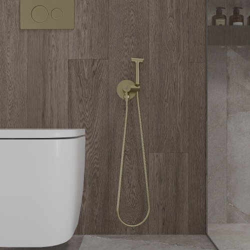 Гигиенический душ со смесителем Oliveeka OL-829902+88139017-BG, золотой матовый