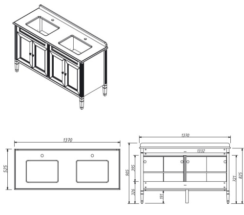 Тумба напольная Caprigo Albion Concept 140 34017-SF024