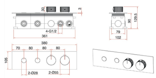 Смеситель для душа Nemo NM-8051RG rose gold