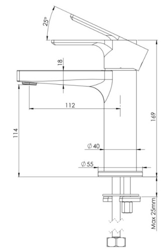 Смеситель для раковины Mariani Kali A16380KL12