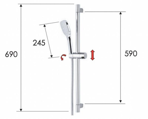 Душевой гарнитур Remer 315R318CP
