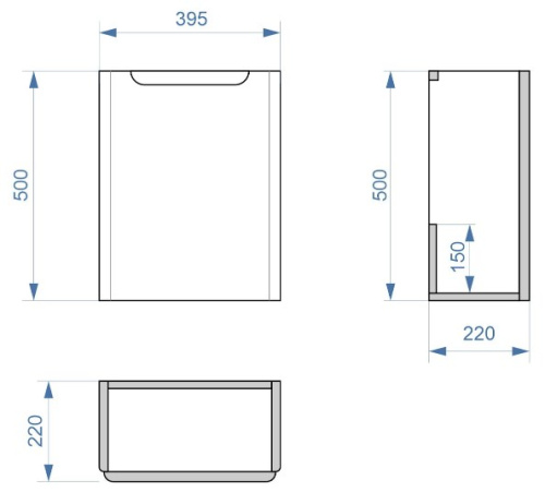Тумба подвесная Vela Венеция 40П без фальшпанели под Bio TU270661