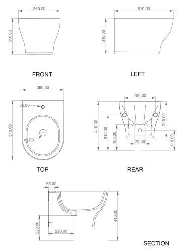 Биде подвесное GSG Ceramic Design Speed SPBISO000