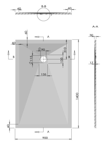 Душевой поддон Vincea VST-4SR9014W
