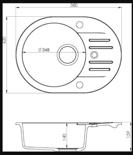 Мойка для кухни Alveus Granital GENESIS FOXTROT 40 G91 P-U 1117078