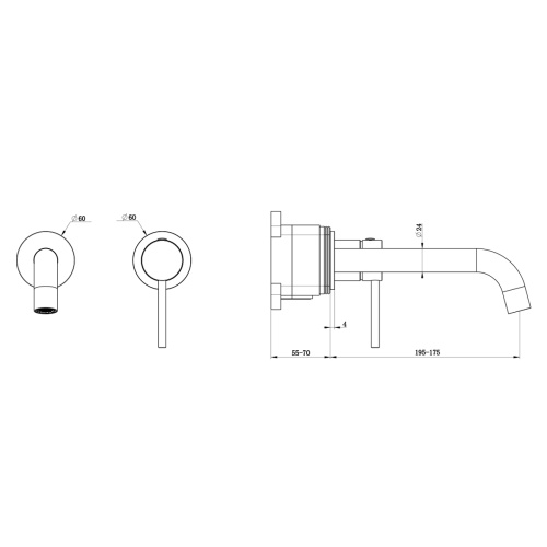 Душевая система для ванны со смесителем Oliveeka OL-639017+88869017-BN
