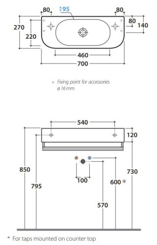 Умывальник Globo FORTY3 SCT70BI