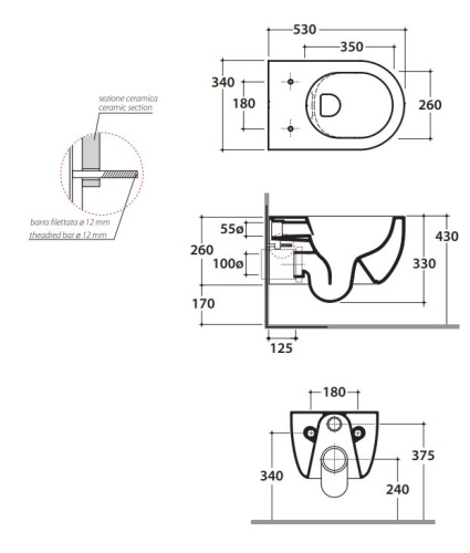 Унитаз подвесной Globo Mode MES02BI