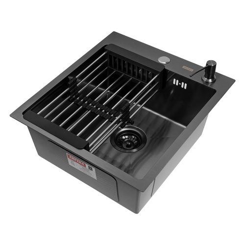 Комплект Arfeka Eco AR мойка 450*500, коландер, дозатор black